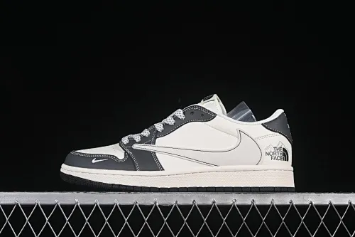 All categories Air Jordan Jordan series basketball shoes Air Jordan 1 Low High-end customized low-top sneakers Travis Scott x Fragment Design x Air Jordan 1 Low OG SP AJ1 Joe 1 North Face joint rice dark gray low-top cultural casual sneakers XS6089-509